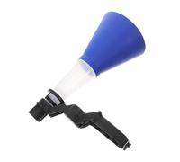 Blue Adjustable Oil Funnel with Clamp and Filter for Car Use | Plastic Body, Long Flexible Hose and Wide Mouth Design, Secure Filler Seal for Workshop Service Bays