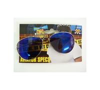 Blue Adults Aviator Specs - Fancy Dress Mirrored Adult Unisex Smiffys Costume - aviator blue specs fancy dress mirrored adult unisex smiffys costume