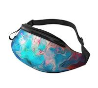 Blue Aesthetic Color Splash Fanny Pack for Men Women Fashion Waist Packs Adjustable Crossbody Bags Everywhere Belt Bag