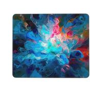 Blue Aesthetic Color Splash Mouse Pad with Anti-fray Stitching, Waterproof Gaming Mouse Mat for Women Men Non-Slip Rubber Base Computer Mousepad for Laptop Office Desk Accessories 7.9 x 9.5 in