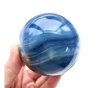 Blue Agate Crystal Ball, Sphere Balls for Witchcraft and Decorative,Crystals and Stones Beginners Gift,Desktop Ornaments,60~70mm