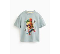 Blue AI Pineapple Graphic Print T-Shirt 3-4 years