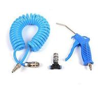 Blue Air Duster Kit Set With 5M Coiled Hose Spiral Air Blow Dust Cleaning Hose Tool For Trucks Garage Home