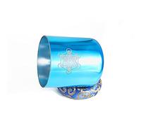 Blue Alchemy Engraved Printed Crystal Singing Bowl, 440Hz Chakra Bowl with Heavy Duty Carrying Cases, Gift for Yoga Meditation & Sound Healing (Color : 7Inch A Note)