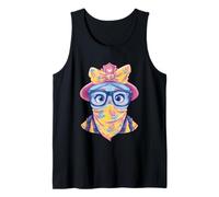 Blue Alien Portrait Fantasy Character Graphic Big Glasses Tank Top