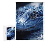 Blue Alligator in Water Hobby Jigsaw Puzzle for Adults, 500 PCS, An Engaging Indoor Activity for Quiet Evenings, for Family Nights