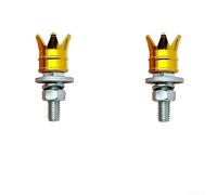 Blue Alloy Crown Number Plate Screws for m6 Thread for Vehicles - Rust-Proof Fastening Screws Set - Easy Install Fittings for Car and Motorcycle Plates(Gold)