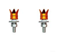 Blue Alloy Crown Number Plate Screws for m6 Thread for Vehicles - Rust-Proof Fastening Screws Set - Easy Install Fittings for Car and Motorcycle Plates(Orange)