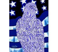 Blue American Flag, Bald Eagle, USA 200 Star-Detailed Page, 8x11, Patriotic Hardcover Journal, Art Pad, Sketchbook, Drawing Book: Created With ... By: Artist Mary Elisabeth Linder @ MaryEMade