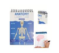 (Blue) Anatomy Label Lab Workbook: Erasable Reusable Medical Student Study Guide with 100 Labeled Human Anatomy Illustrations, Portable 26.92cm x 17.53cm