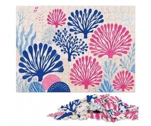 Blue And Berry Pink Art Adult Wooden Jigsaw Puzzle 1000 Pieces | A hands-on home pastime - solo or shared leisure at your own pace.