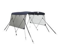 (blue and black, 154-167 cm) vidaXL 3-bow Bimini Top with Sidewalls UV-Proof Canvas Boat Canopy Awning