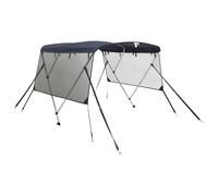 (blue and black, 185-198 cm) vidaXL 3-bow Bimini Top with Sidewalls UV-Proof Canvas Boat Canopy Awning