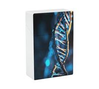 Blue and Black DNA Cigarette Case Waterproof Cigarette Holder Plastic Cigarettes Box Retro Cigar Boxes Cigarettes Smoking Accessories Ideal Gift for Smoker 20 Capacity