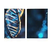 Blue And Black DNA Passport Holder for Women Men PU Leather Passport Travel Wallet with Multiple Pockets