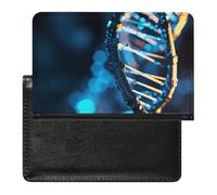 Blue And Black DNA Passport Holder & Travel Wallet Passport Cover Protector Essentials with Credit Card Slots