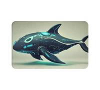 Blue And Black Mechanical Dolphinssupernatural Symbols Black Printing 1pcs Quick Dry Peach Skin Velvet Beach Towel Oversized 55''X27.5'' For Adults, Super Absorbent Towel