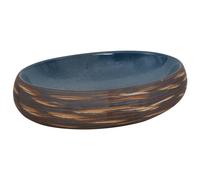 (blue and brown, 59 x 40 x 15 cm) vidaXL Countertop Basin Bathroom Sink Wash Basin Vessel Sink Oval Ceramic