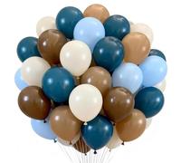 Blue and Brown Balloons Bear Dusty Pastel Blue Khaki Nude Sand White Balloons Tan Apricot Beige Cream Balloon for Boys One Sweet Cookie Baby Shower Birthday Gender Reveal Party Decorations