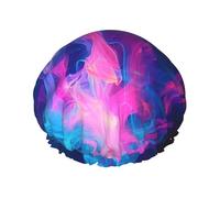 Blue And Fire Printed Shower Cap,Waterproof Shower Cap For Women Reusable Shower Hat Bath Caps With Elastic Band