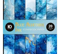 Blue and Gold Alcohol inkScrapbook Paper Vol 1: 20 Double Sided Sheets For Your Crafts and DIY Projects