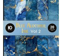 Blue and Gold Alcohol inkScrapbook Paper Vol 2: 20 Double Sided Sheets For Your Crafts and DIY Projects