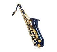 Blue and Gold Bb Tenor Saxophone Brass Instrument Professional Grade Case Included Brush String Cleaning Kit Beginner Saxophone