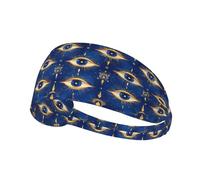 Blue and Gold Eyes A Print Workout Headbands for Women - Non-Slip Stretchy Sweat Head Bands for Women Hair, Moisture Wicking Sweatband for Sports Running Tennis Athletic Gym Yoga