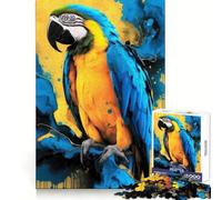 Blue And Gold Macaw Parrot for Adults 1000 Piece Jigsaw Puzzle Logic Ability Quiet Enjoyment Secure Join Great Gift (38X26CM)