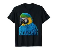 Blue and Gold Macaw Parrot Image & Word T-Shirt