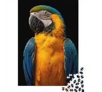Blue And Gold Macaw Portrait 1000-Piece Adult Jigsaw Puzzle, 52x38cm/1000pcs, Low-dust White Pieces for Sorting; for A Quiet Evening Project at Home