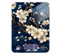 Blue and Gold Retro Romantic Flower Portable Food Kitchen Scale 11lb/0.18oz, 5kg/5g Scale Grams and Ounces with 4 Unit for Weight Loss Baking Spices (Batteries not Included)
