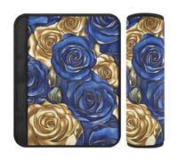 Blue and Gold Rose 2 Pack seat Belt Covers for Women Protects Your Neck and Shoulders for Truck funda para cinturón de carro