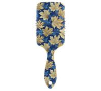 Blue and Gold Vintage Maple Leaf friendly hairbrush for women Designed wet dry brush for hair growth with Ergonomic handle cepillo para cabello rizado