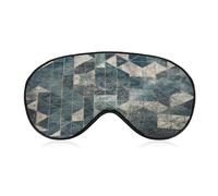 Blue and Gray Geometry Sleep Mask Soft and Comfortable Night Sleeping Mask Face-Hugging Padded Eye Cover with Adjustable Band for Deep Rest Travel Shift Work