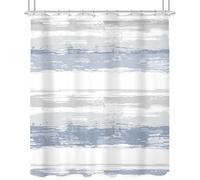 Blue and Gray Shower Curtain Abstract Watercolor Stripes Shower Curtains for Bathroom Mould Resistant Fabric 3D Bathtub Curtain Waterproof PolyesterWashable120x180 cm (47 x 71 Inch)with 8 Hooks c.1145