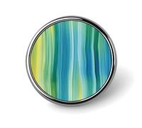 Blue And Green Badges Decorative, Durable Aluminum Alloy Round Badge, Lightweight Button Brooch for Shirts, Jackets, Hats, Uniforms 1"