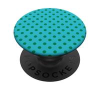 Blue and Green Big Polka Dot Boho Vintage Aesthetic Girly PopSockets Adhesive PopGrip