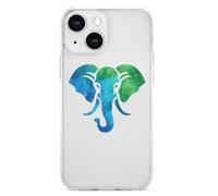 Blue And Green Elephant Head TPU Phone Case Compatible with iPhone 13 Mini | Suitable for 13 Series Soft Protective Shell
