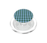 Blue and Green Gingham Plaid Aesthetic Check Pattern PopSockets PopGrip for MagSafe