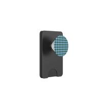 Blue and Green Gingham Plaid Aesthetic Check Pattern PopSockets PopWallet for MagSafe