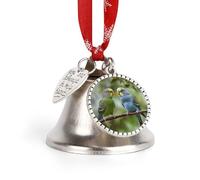 Blue and Green Parakeets Christmas Bell Christmas Tree Decoration Love Bell Personalization Sleigh Bells Ornaments Jingling Bells for Holiday Party Decoration