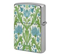 Blue and Green Pattern Lighter Case Pouch Double-Sided Metal Lighter Sleeve Scratch & Drop Resistant Lighters Protector Fits Standard Kerosene Lighters Pocket Protective Cover for Camping Party