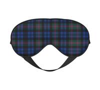 Blue and Green Scottish Tartan Double Sided Sleep Mask Soft Comfortable Light Blocking Eye Cover for Night Rest