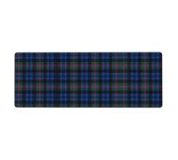Blue and Green Scottish Tartan Gaming Desk Mat, Wide Surface Desk Pad for Keyboard, Mouse and Improved Gaming Stability