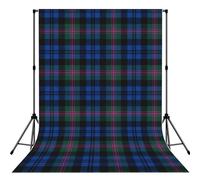 Blue And Green Scottish Tartan Lightweight Photo Backdrop Soft Background For Indoor Shooting, Party & Live Streaming - 5x7ft