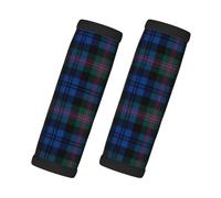 Blue And Green Scottish Tartan Print 2 Pack Luggage Handle Wrap, Luggage Tap Identifiers For Travel, Suitcase Tags Identifier