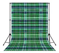 Blue and Green Scottish Tartan Print 5×7ft Photo Backdrop, Seamless Background Cloth for Studio and Portrait Photography(No Stand)