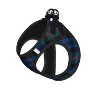 Blue And Green Scottish Tartan Print Adjustable Harness Leash Set For Cats And Dogs, Soft Breathable Kitten Puppy Mesh Vest With Reflective Design, Escape-Proof Lead For Small Pets Walking Training