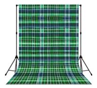 Blue And Green Scottish Tartan Print Backdrop For Photoshoot, Photo Backdrop Background Curtain For Photography Portraits(No Stand)